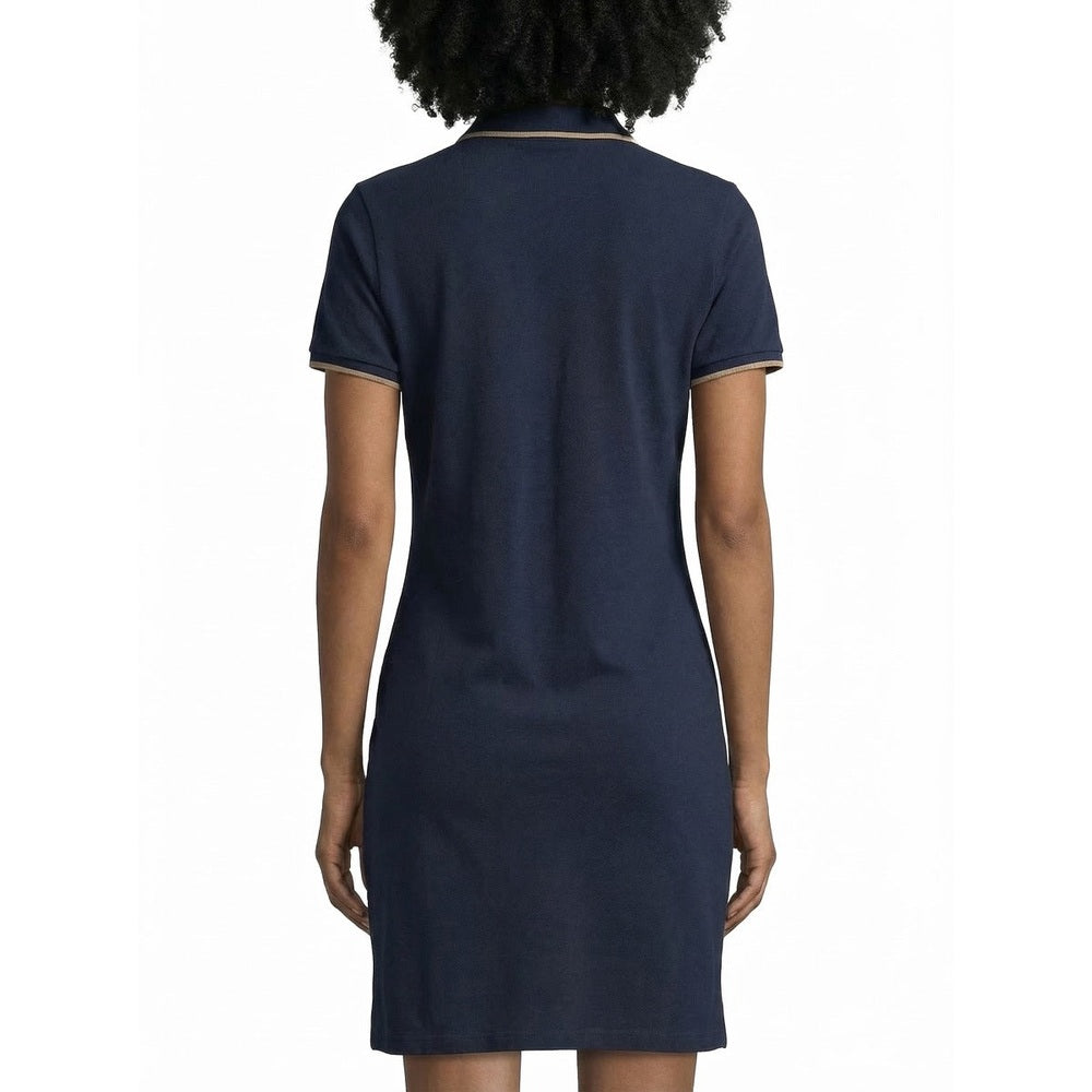 Polo Womens Leah Short Sleeves Golfer Dress In Navy Multi