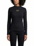 Polo Womens Luna Long Sleeve Ribbed Sport T-Shirt In Black