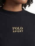 Polo Womens Luna Long Sleeve Ribbed Sport T-Shirt In Black