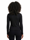 Polo Womens Luna Long Sleeve Ribbed Sport T-Shirt In Black