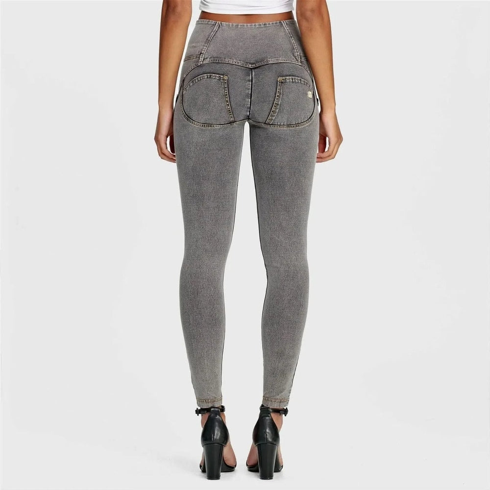 Freddy Jeans Ladies High Rise with Button Jeans In Grey