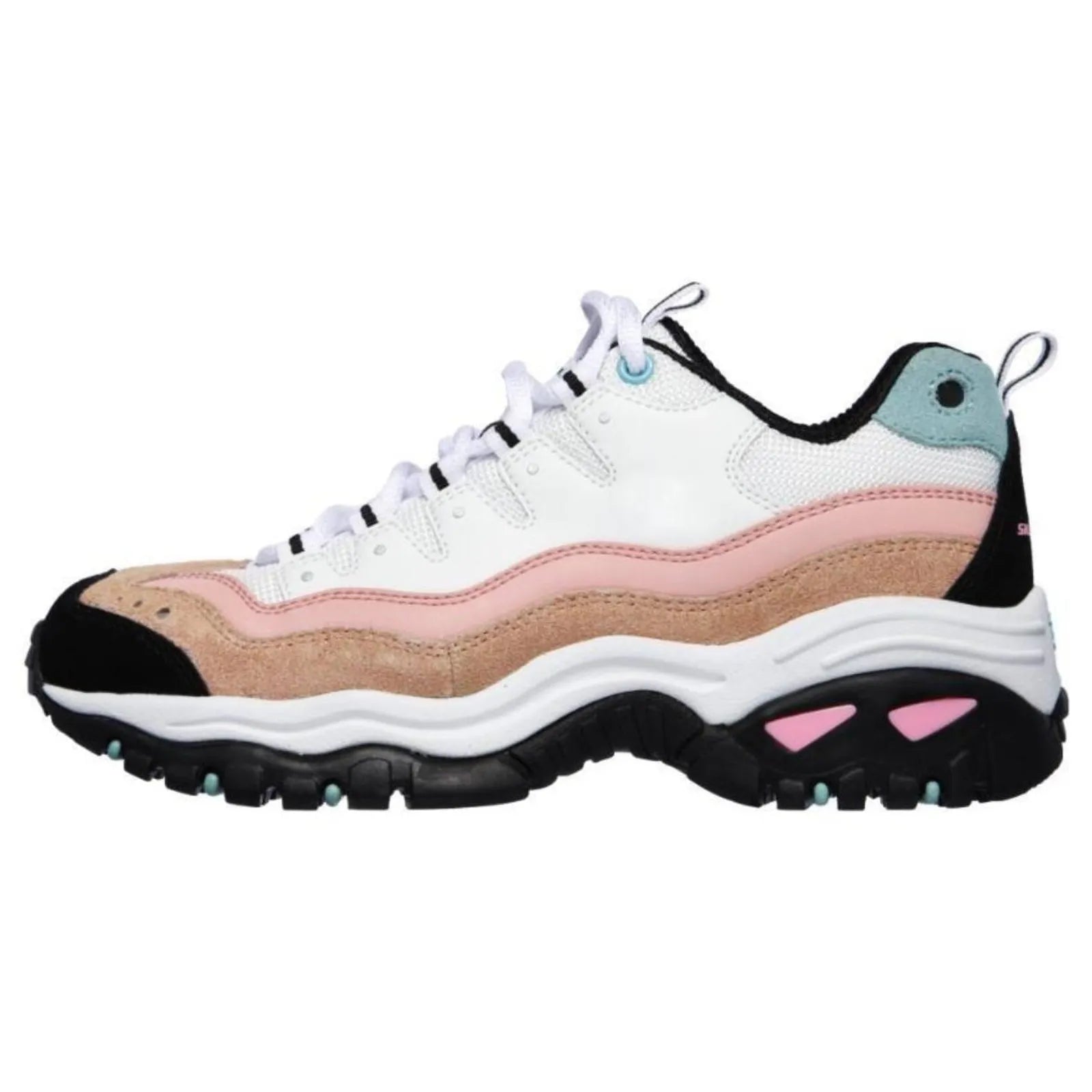 Skechers Womens Energy Sunny Wave Shoes In White & Pink