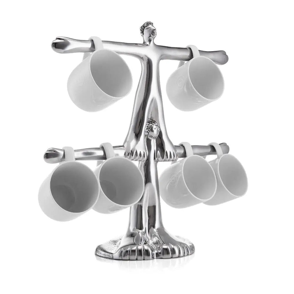 Carrol Boyes Well Balanced Sculture Mug Stand In Silver