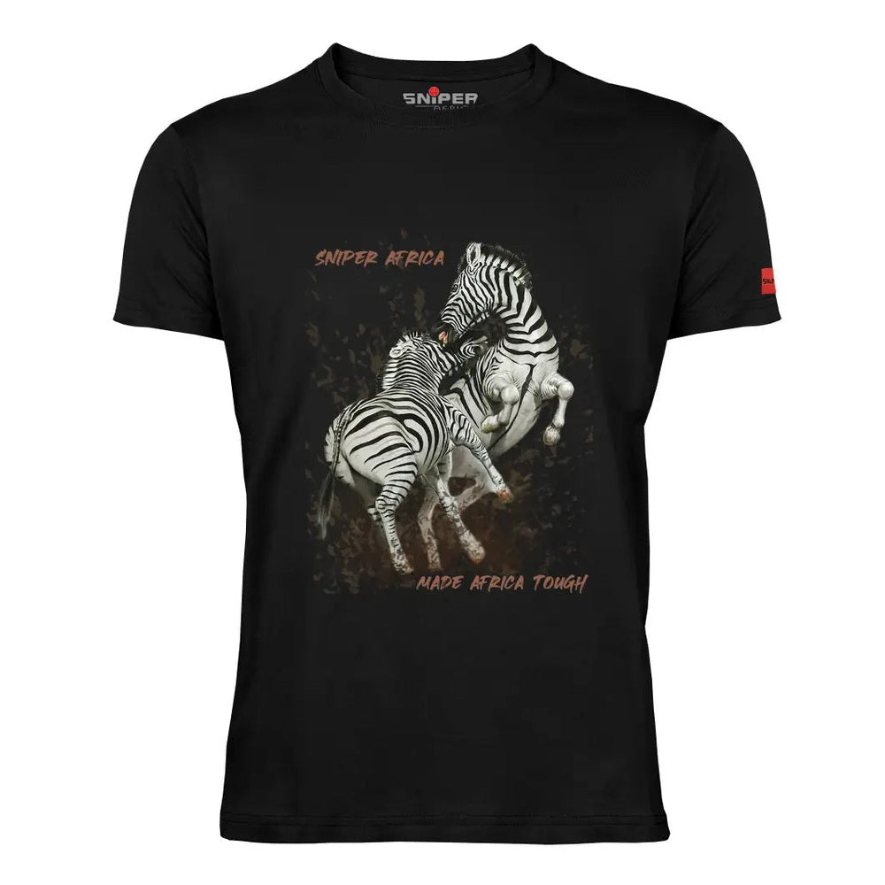 Sniper Mens Zebra T-Shirt In Black