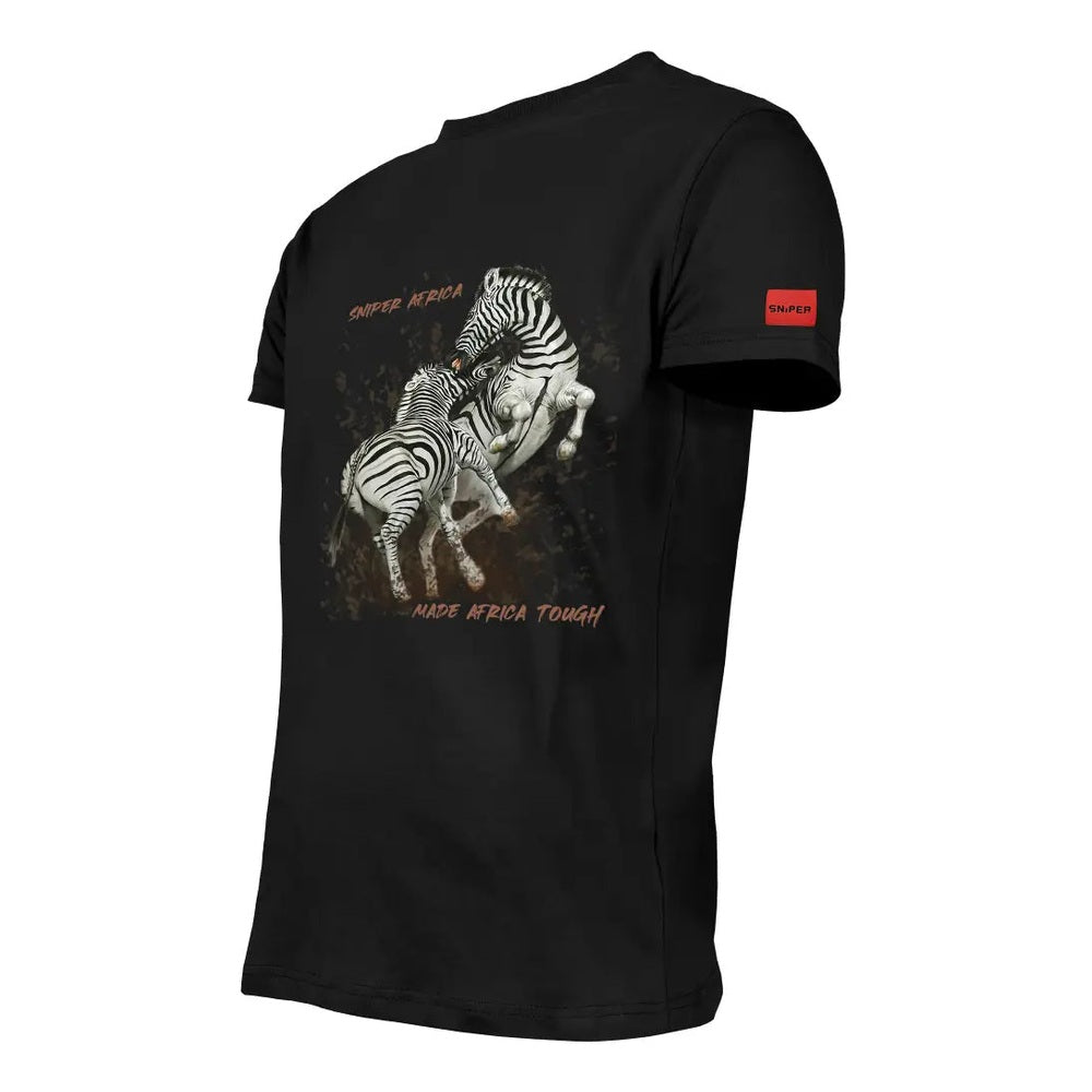 Sniper Mens Zebra T-Shirt In Black