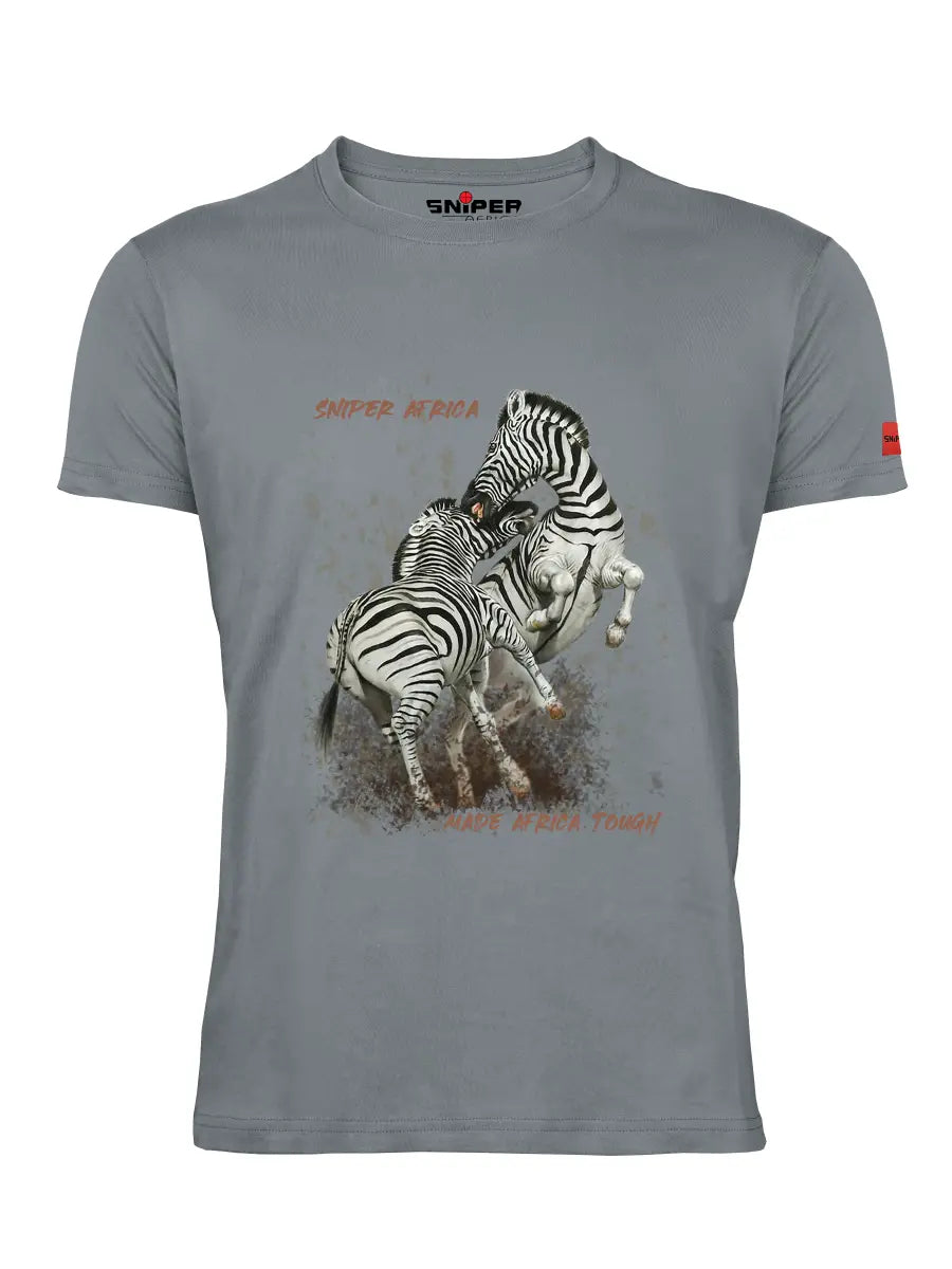 Sniper Gz Mens Zebra Tshirt Grey