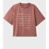 Calvin Klein Short Sleeve Cropped Boxy T-Shirt In Brown