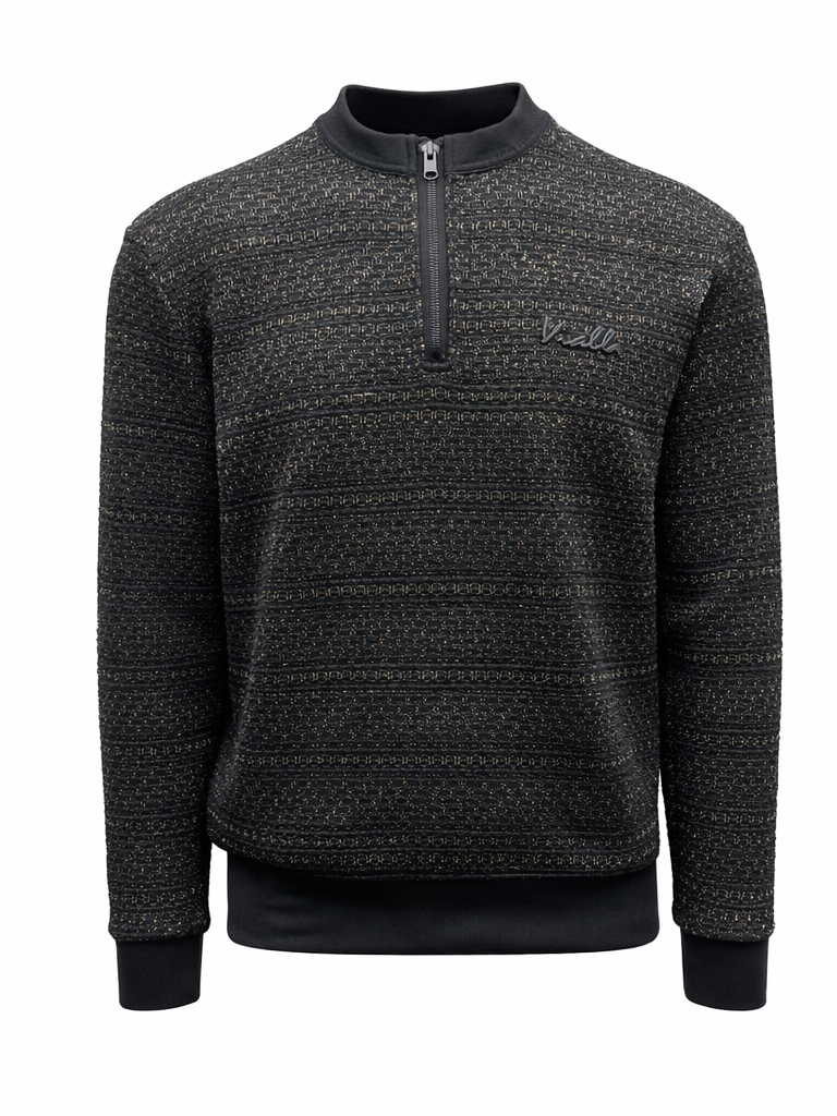 Vialli Mens Machine Knit Jersey In Black