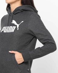 Puma Ess Logo Hoodie Fl W Dark Grey