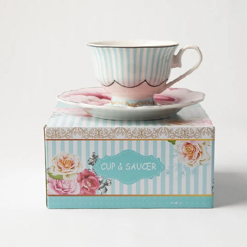Jenna Clifford (Jc-7050) (Wavy Rose) (In A Gift Box) Cup & Saucer