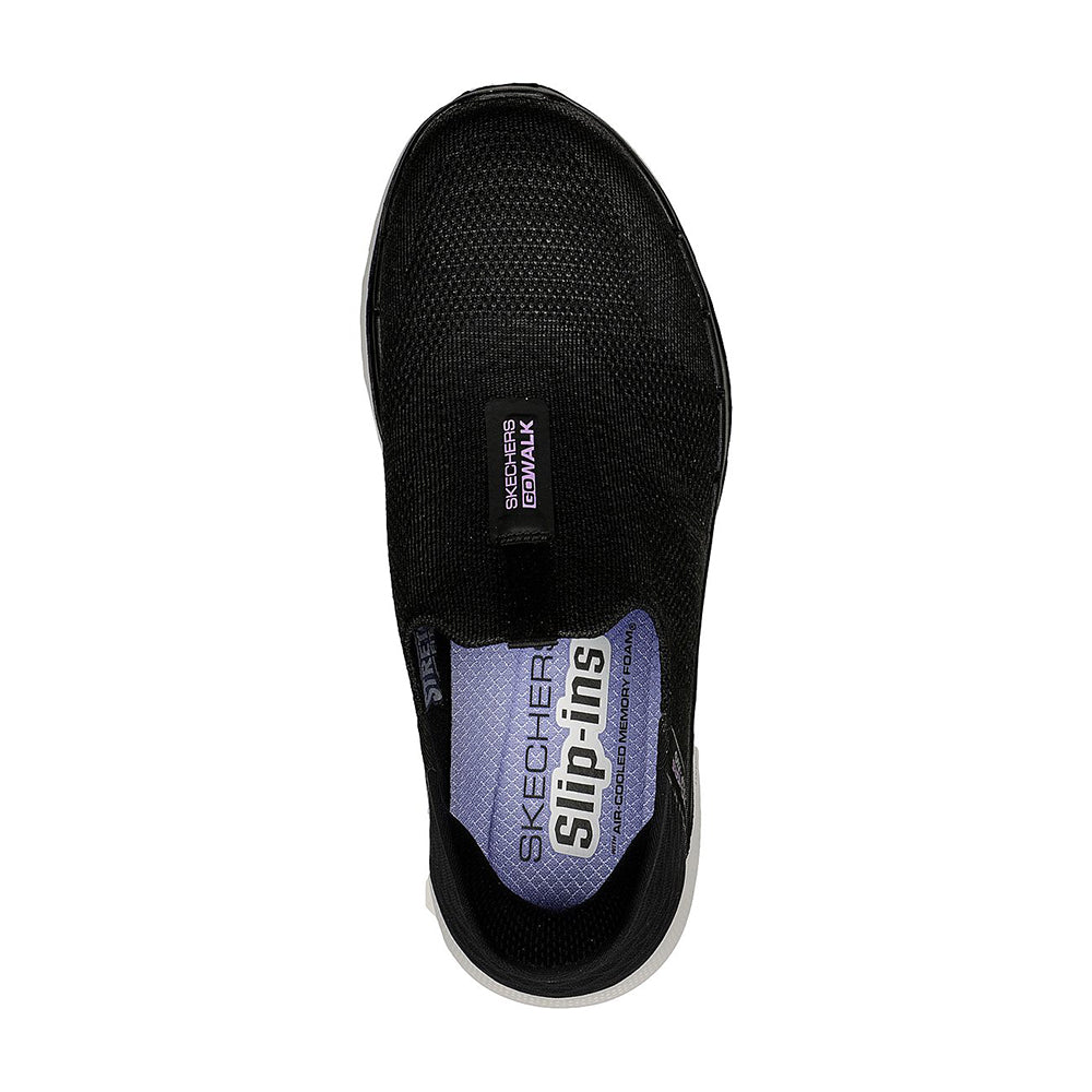 Skechers 124569 Womens Slip-Ins Go Walk 6 Shoes Black And White