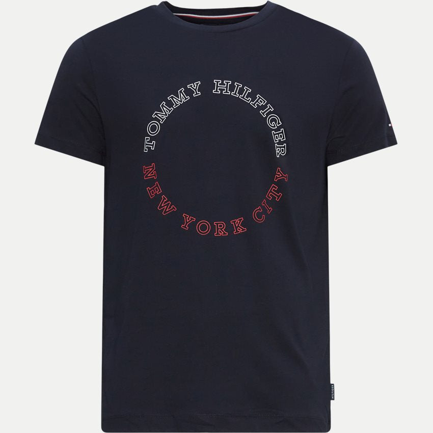 Tommy Hilfiger Mw32602 Msw Monotype Roundle Tee  Navy