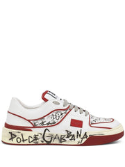 Dolce & Gabbana Graffiti-Print Calfskin New Roma Sneakers