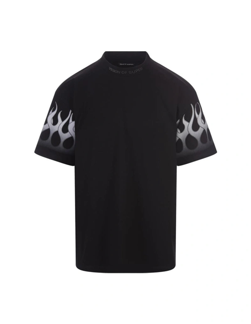 Vision Of Super Vs00756/473 Tshirt With Flames Black
