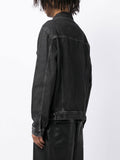 Karl Lagerfeld Ikonik Logo-Patch Denim Jacket In Grey