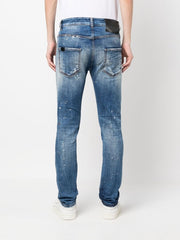John Richmond Low-Rise Straight Jeans In Dark Blue