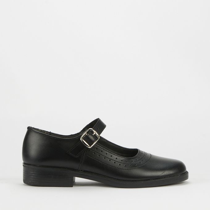 Toughees Enlight T-Bar Black School Shoe