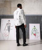 Karl Lagerfeld 235M1608 HunS Pick Sketches Shirt White