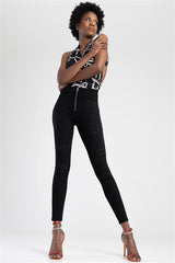 Sissyboy Omega Ryder Knit & Denim Combo W/ Rips Black