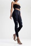 Sissyboy Omega Ryder Knit & Denim Combo W/ Rips Dk