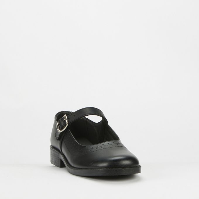 Toughees Enlight T-Bar Black School Shoe