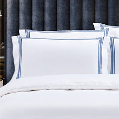 Egyptian Cotton Co Boutique Collection 400 Thread (Giorgio) Duvet Cover Set White & Navy