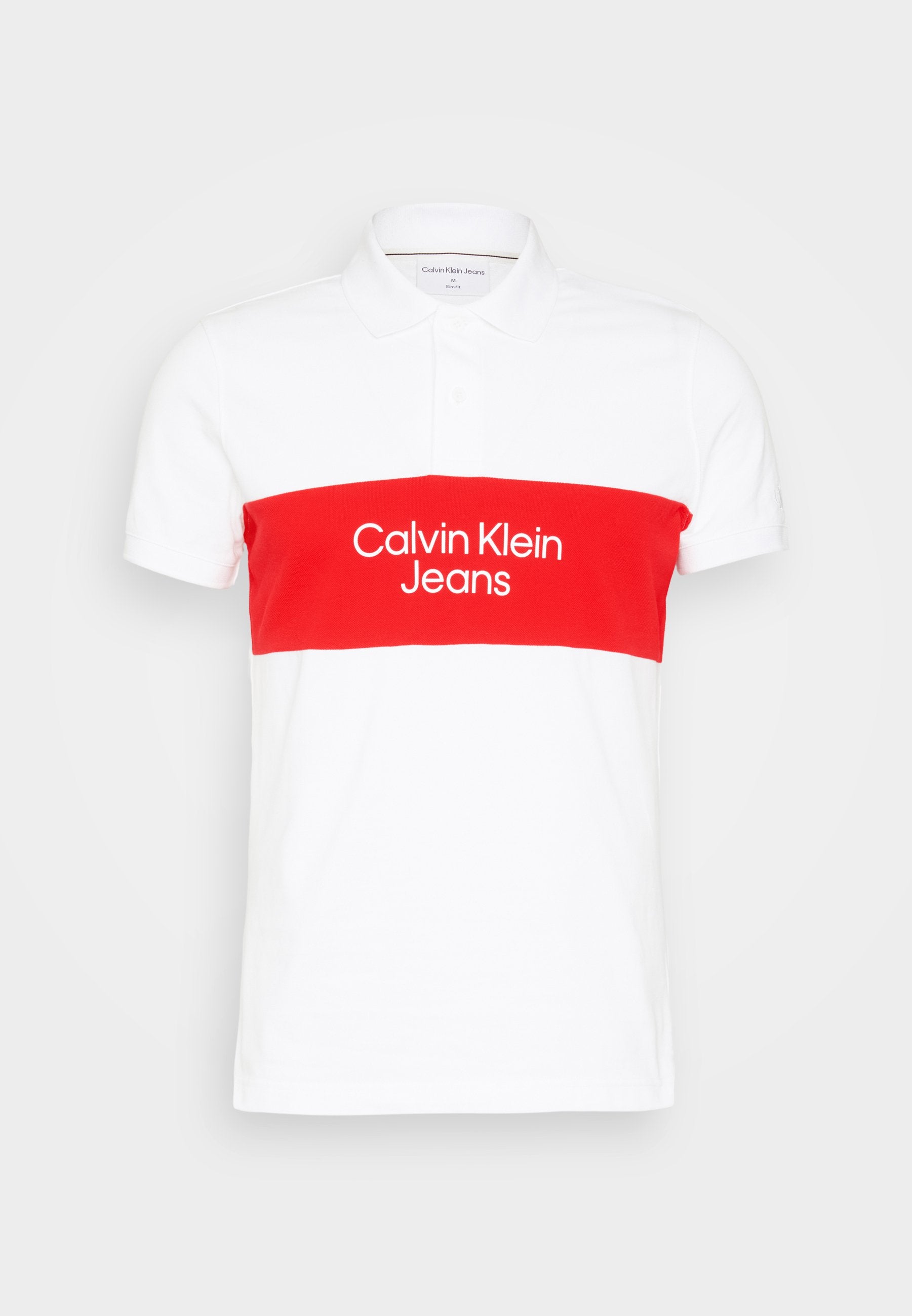 Calvin Klein J3224491 Colorblock Logo Polo Shirt White