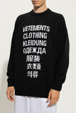 Vetements Black Wool Jumper With Contrasting Lettering
