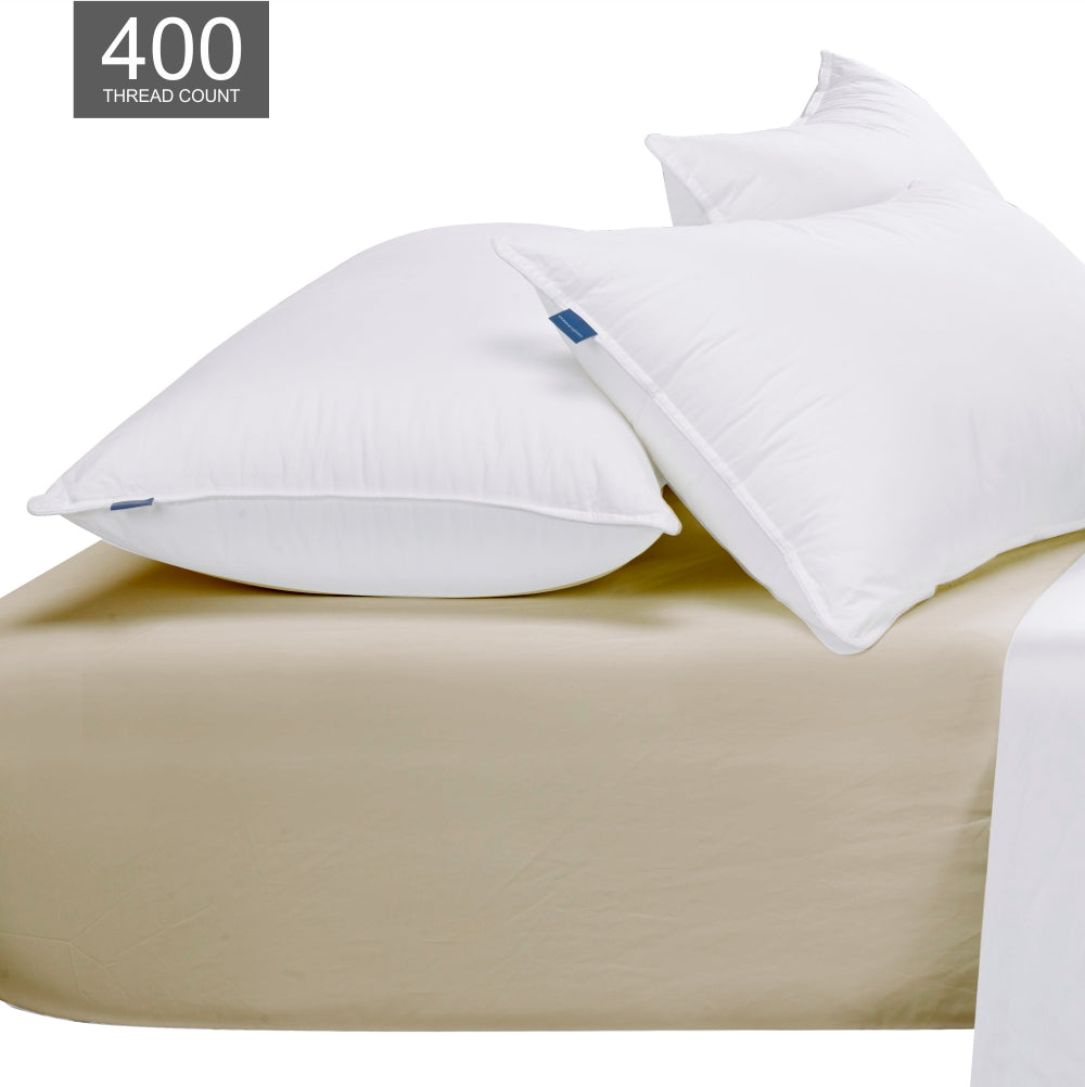 Egyptian Cotton Co 400 Thread Fitted Sheet Stone