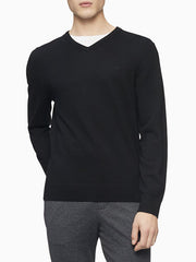 Calvin Klein Msw Merino Vneck Sweater Black