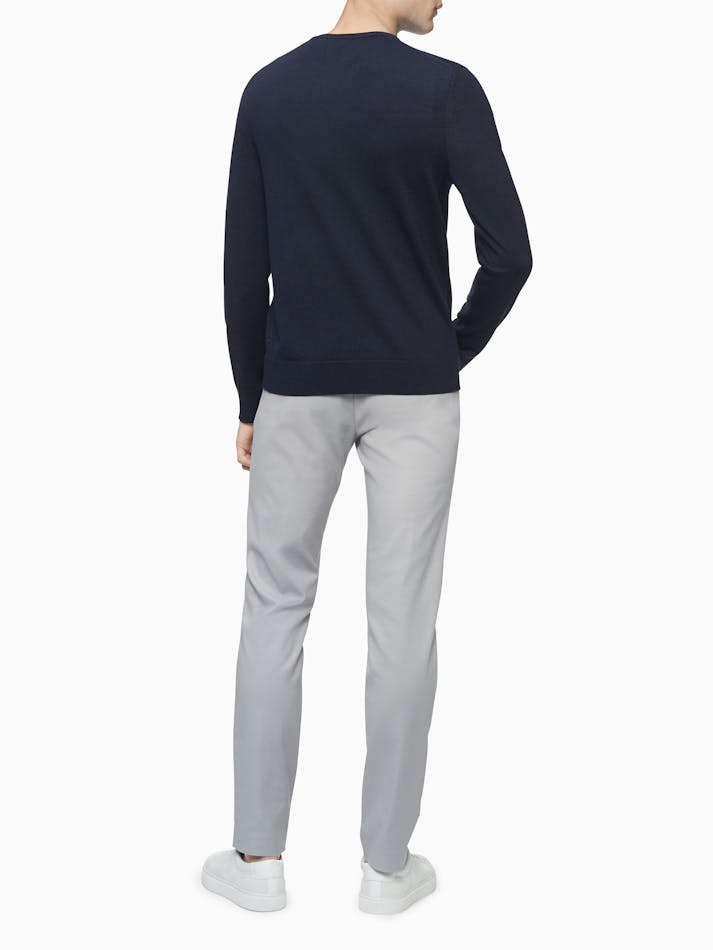 Calvin Klein Msw Merino Vneck Sweater Navy