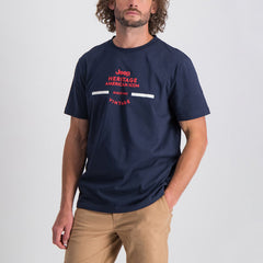 Jeep Mens Fashion Print Graphc T-Shirt Navy
