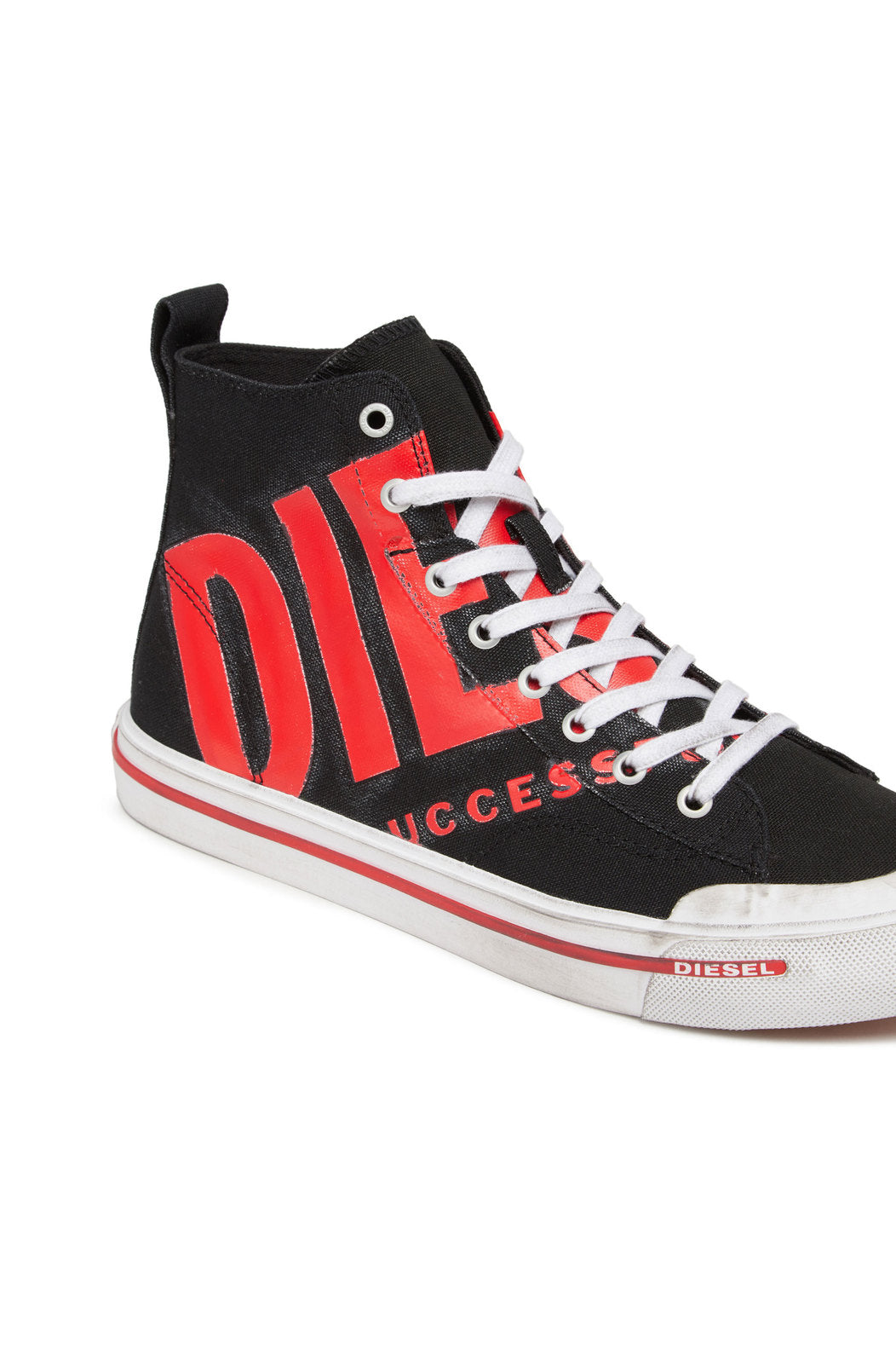 Diesel Y03233P2468 Unisex S-Athos Mid X Sneakers Black & Red