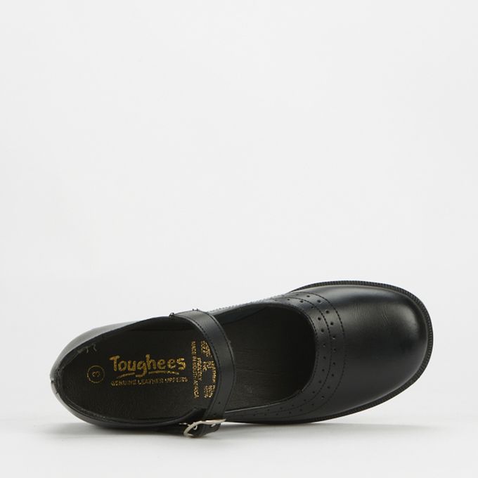 Toughees Enlight T-Bar Black School Shoe