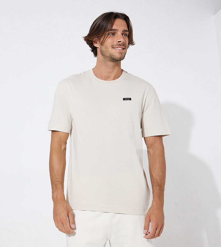 Calvin Klein  K110669 Msw Cotton Comfort Fit T-Shirt  Beige