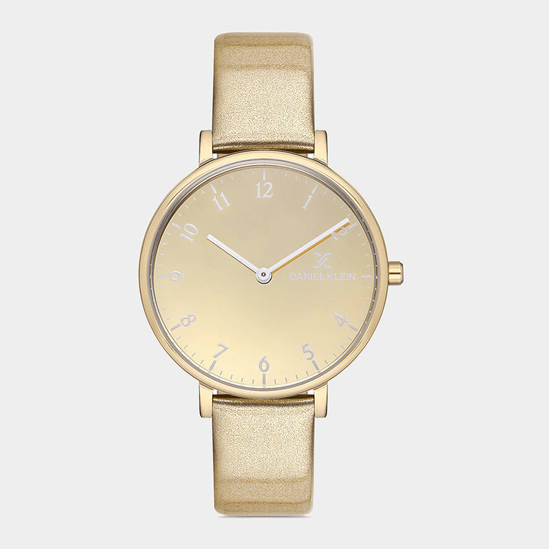 Daniel Klein Ipg Gold Dial/Leather For Women