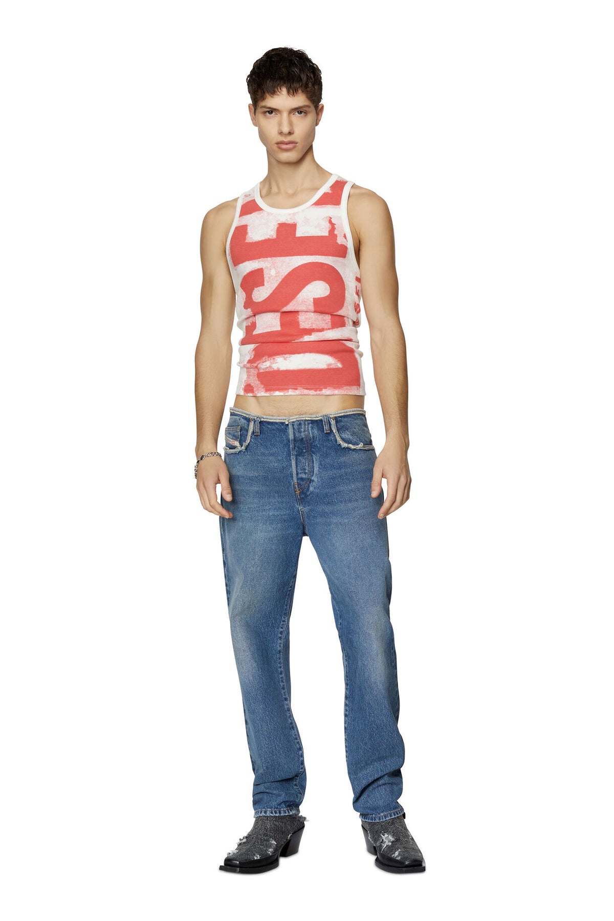 Diesel M-T-Lift T Shirt White Red