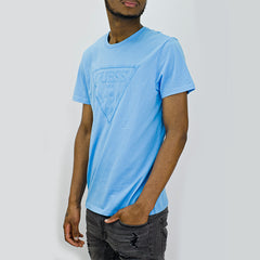 Guess Ss Embroidery Logo Tee Blue