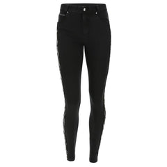 Freddy-Black-Jeans-With-An-Interwoven-Lateral-Band-In-Sequins-Black