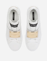 Dolce & Gabbana Calfskin Portofino Sneakers With Branded Tag