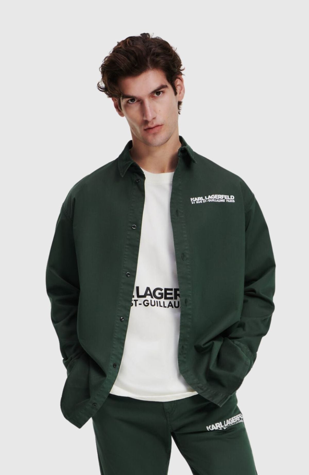 Karl Lagerfeld 235M1604 Rsg Washed Shirt Green
