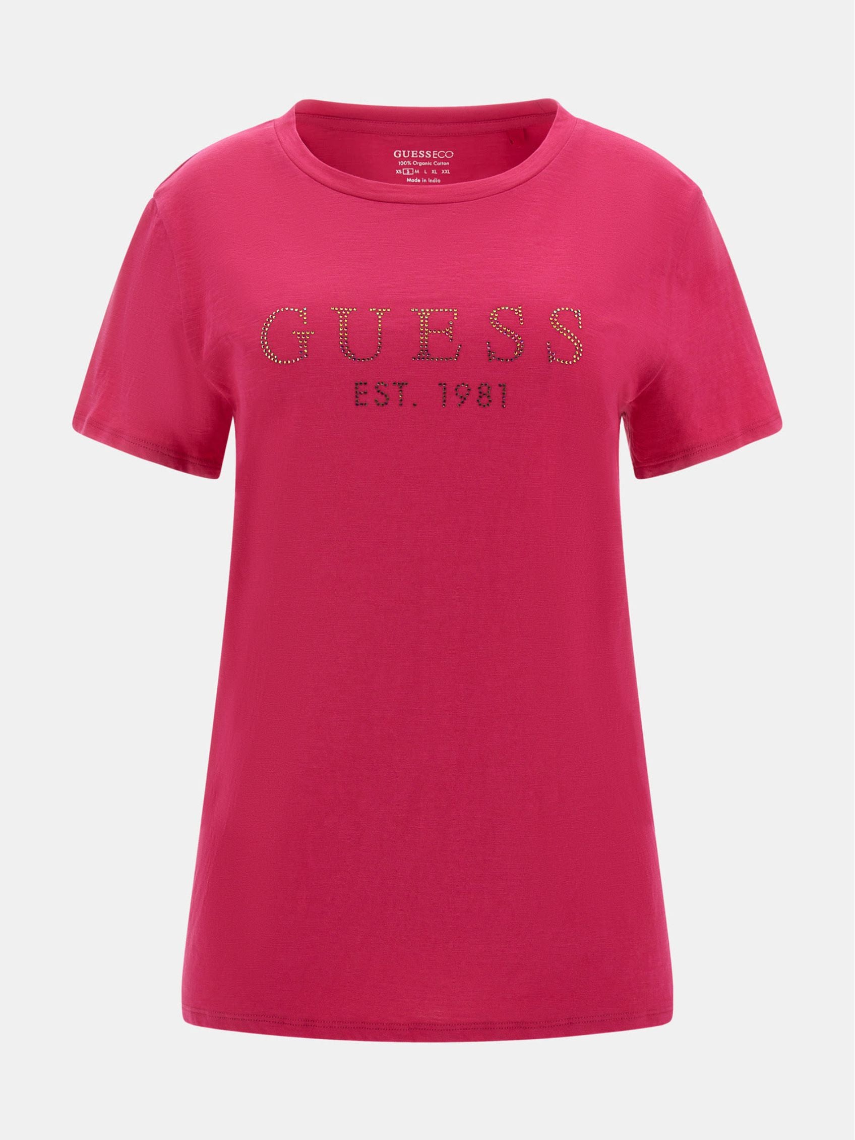 Guess C76002 Lds Ss Guess 1981 Crystal Easy Tee Pink