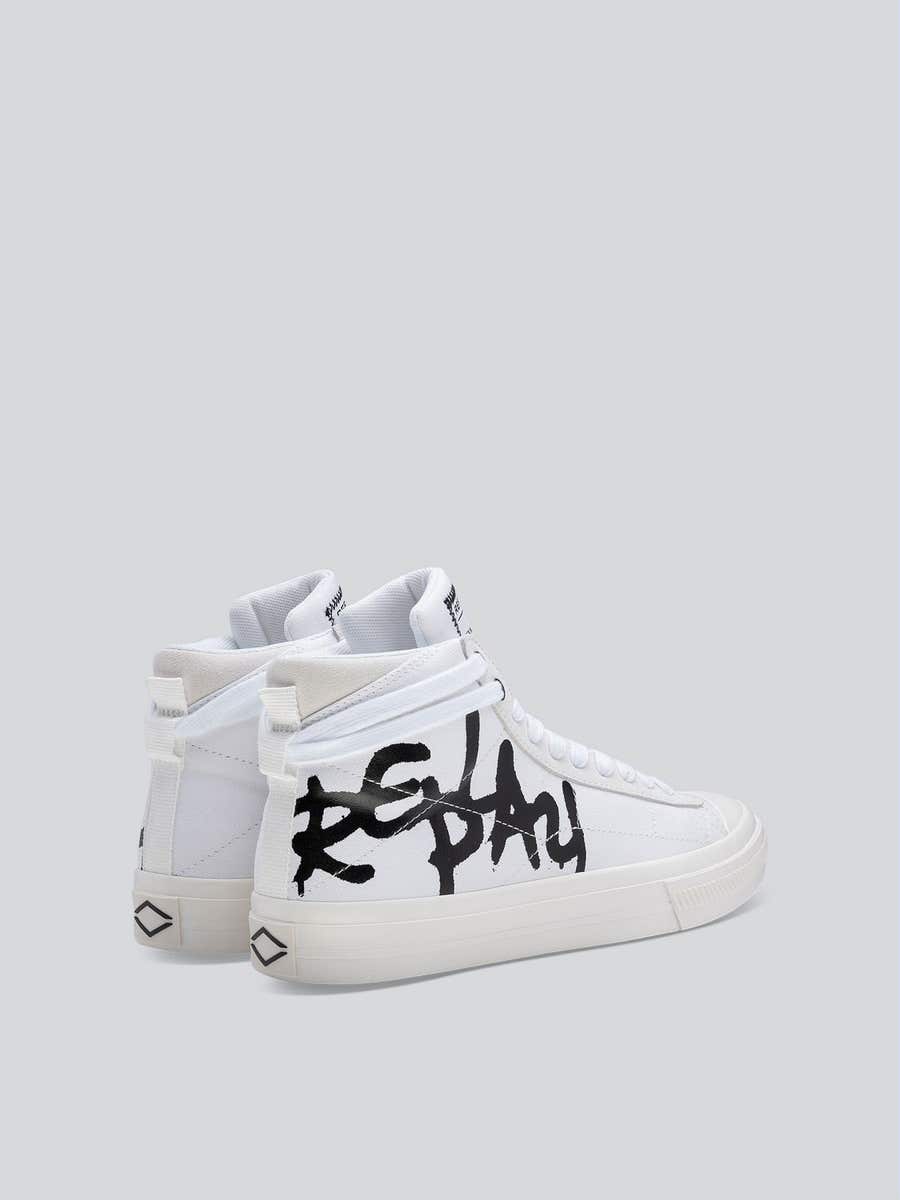 Replay Mens Snap Tone 2 Shoes White Black