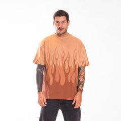 Vision Of Super Vs00514 Tshirt With Double Flame Terracota