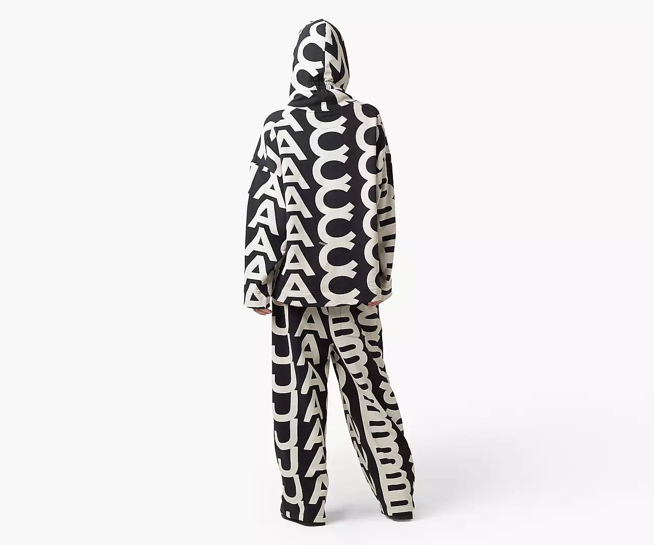Marc Jacobs The Monogram Oversized Hoodie In Black Ivory