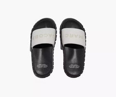 Marc Jacobs The Leather Slide In Cotton White