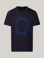Tommy Hilfiger Mw33042 Msw Embroidery Roundel Tee Navy