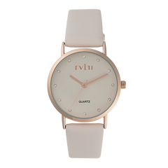 Rvlri Lds Rg Dial Nude Leather Watch For Women