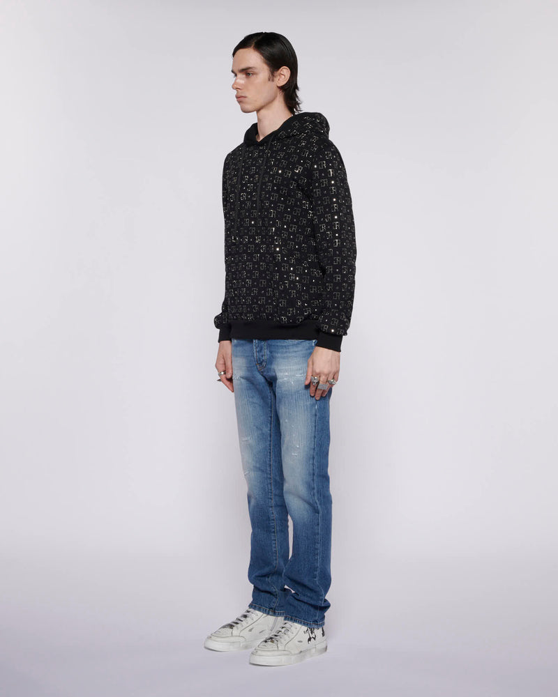 John Richmond Sequin Logo Sweatshirt In Black