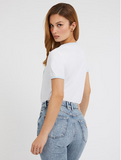 Guess C76006 Lds Ss Cn Triangle Bouquet Tee White